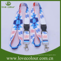 Venta caliente personalizada más baratos de poliéster Neck Lanyard Strap con logotipo de impresión